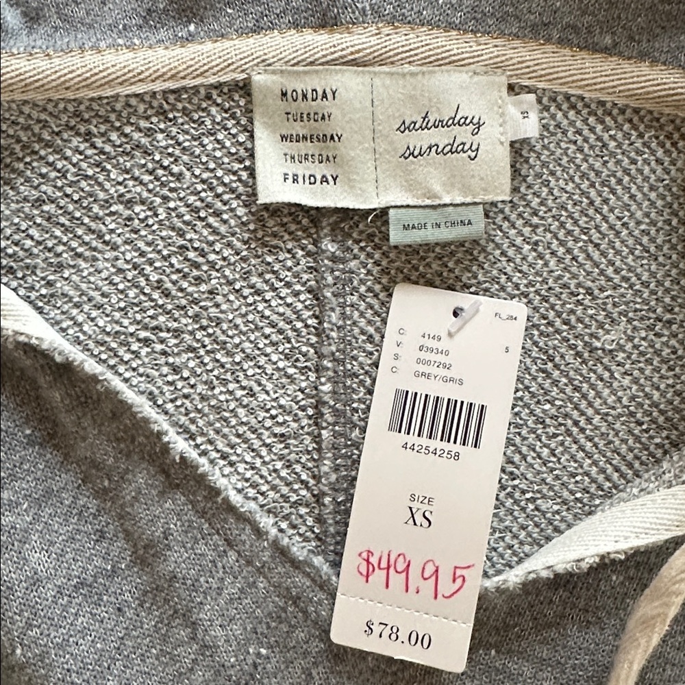Anthropologie Gray Hoodie Sweatshirt - Picture 2 of 2
